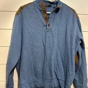 Daniel Cremieux Blue and Brown Button-Up Sweater